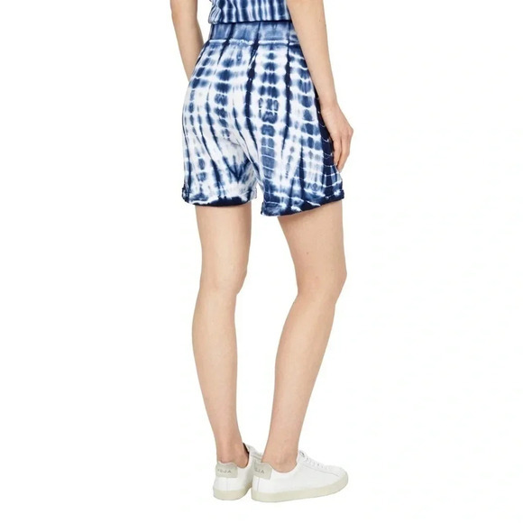 LAmade™ Drawstring Midi Shorts in Tie-Dye - Blue/White - Size Medium - NWT - Picture 2 of 8